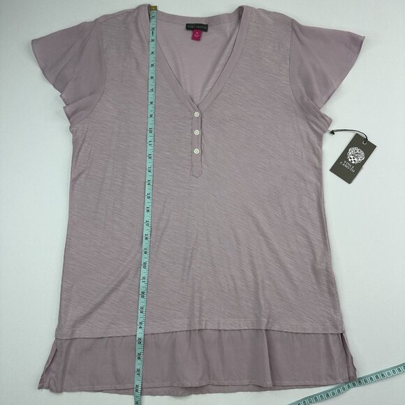 Vince Camuto Women's NWT Lilac Monet Lily Mystic Blooms Flutter Sleeve Top M/C38 - Picture 11 of 14